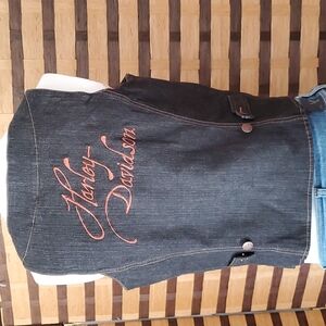 EUC!  Harley Davidson lined jean vest